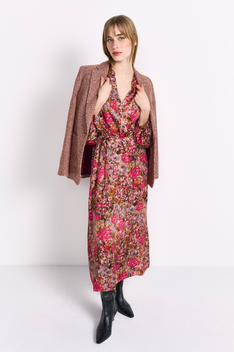 Printed Midi Dress - Look-Rich & Royal