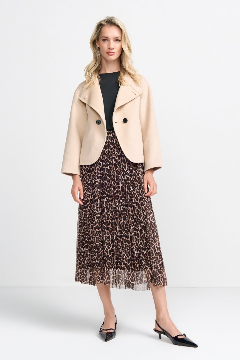 Pleated midi skirt with leopard print Rich & Royal