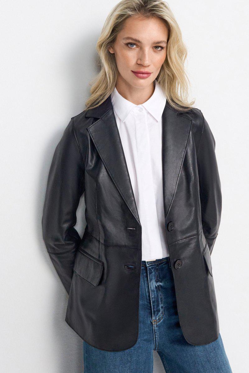 Tailored leather blazer jacket Rich & Royal