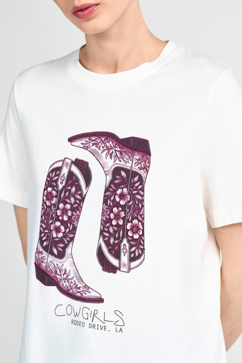 Weißes T-Shirt mit Print-Rich & Royal