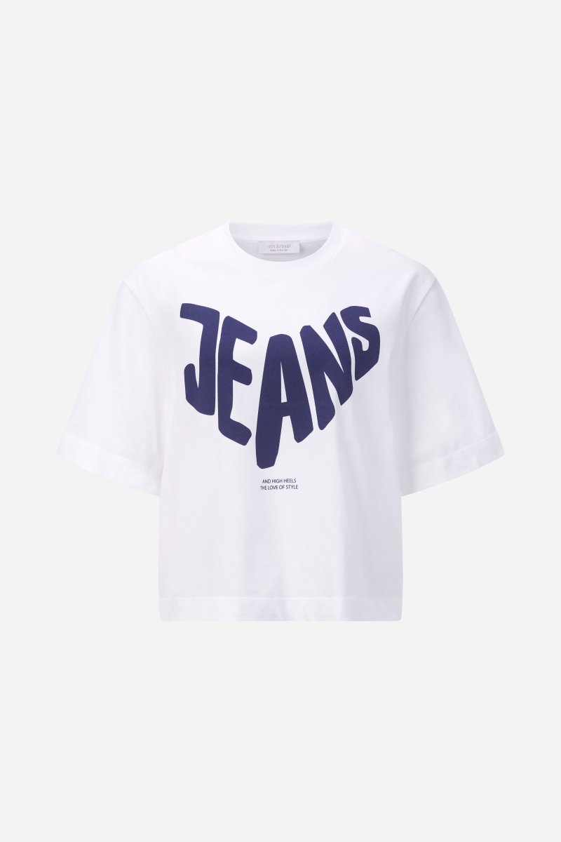 Weißes Oversized T-Shirt mit Print-Rich & Royal