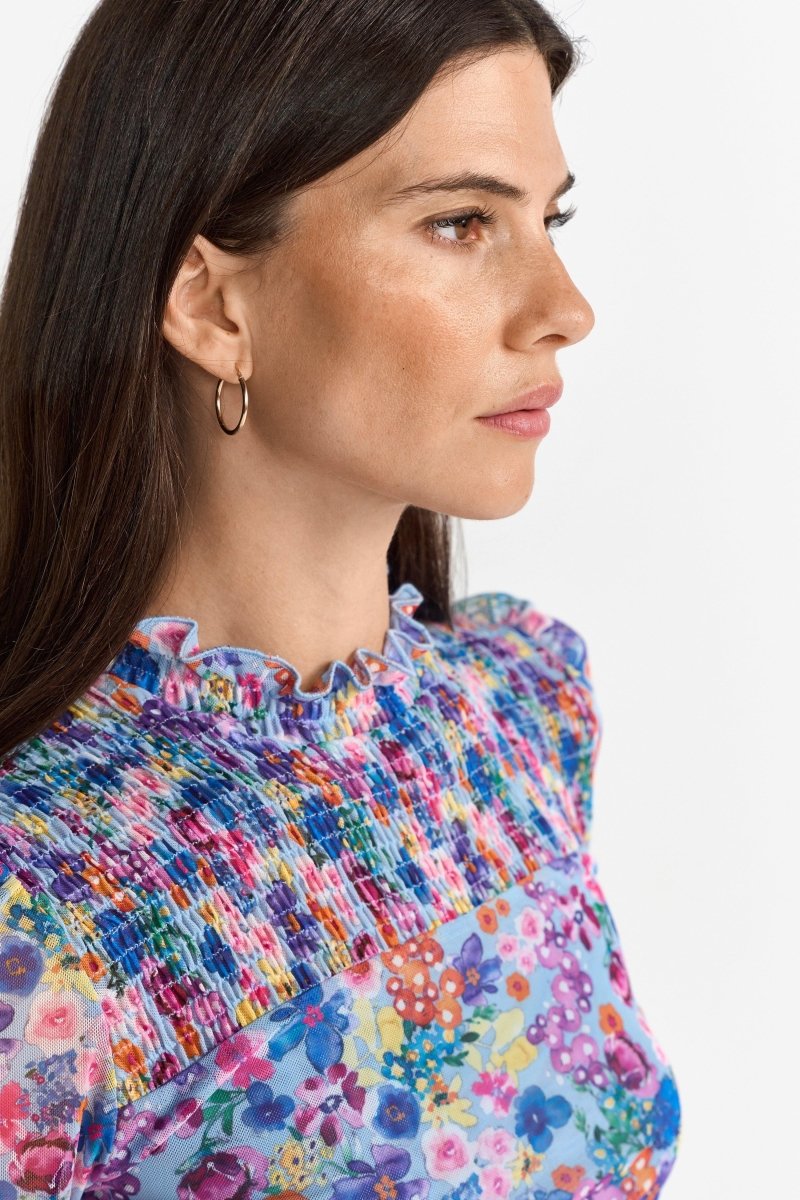 Mesh-Shirt mit Blumenprint-Rich & Royal