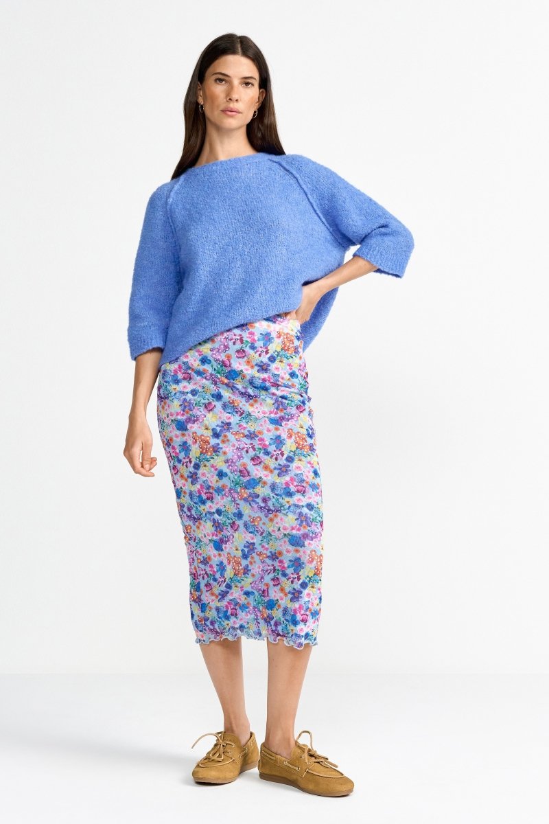 Mesh-Rock mit Blumenprint-Rich & Royal