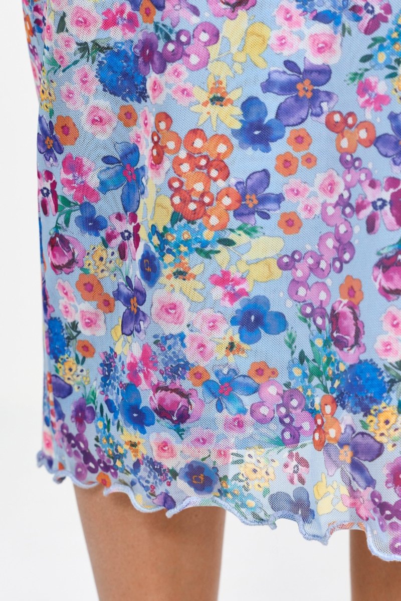 Mesh-Rock mit Blumenprint-Rich & Royal