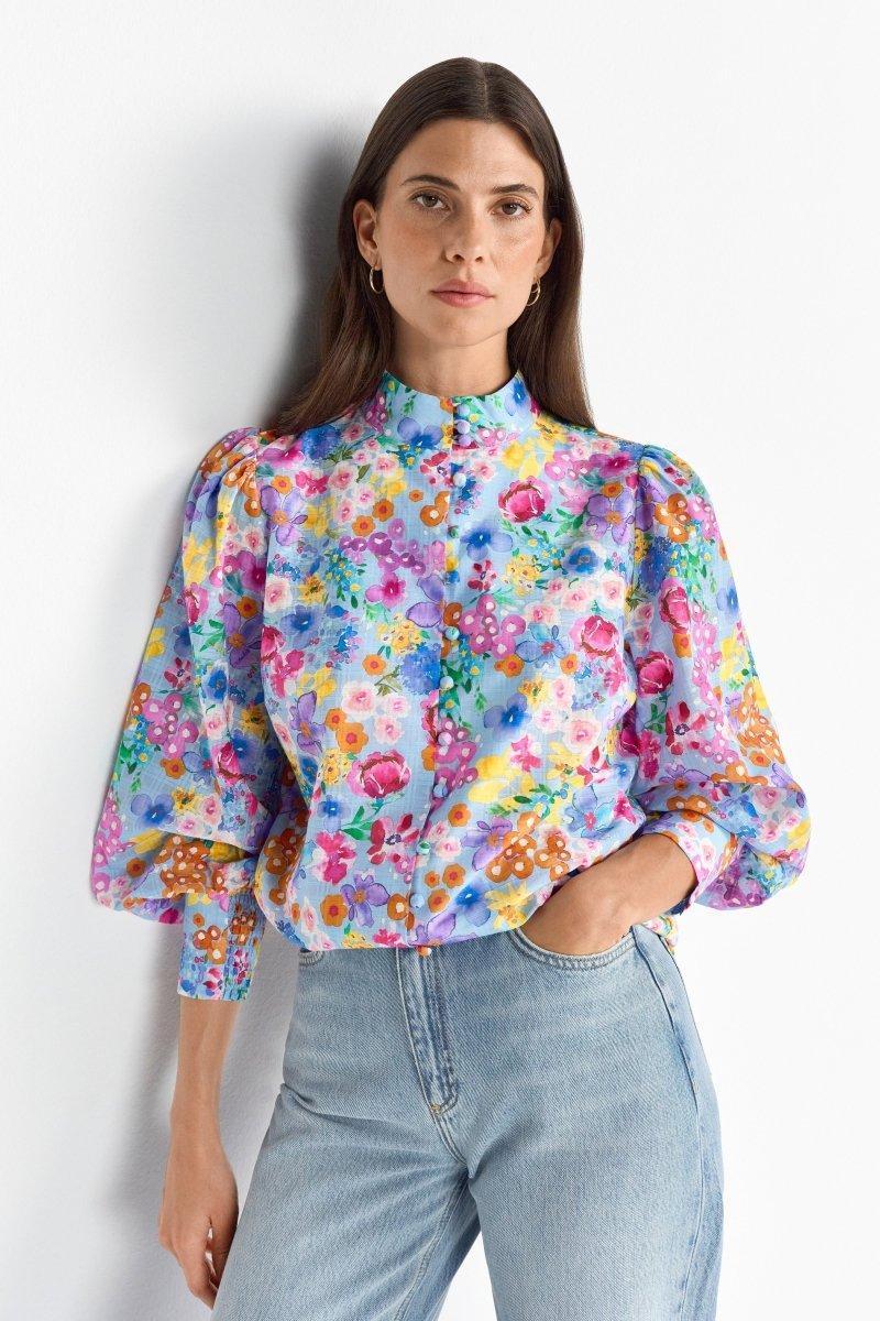 Bluse mit floralem Print-Rich & Royal