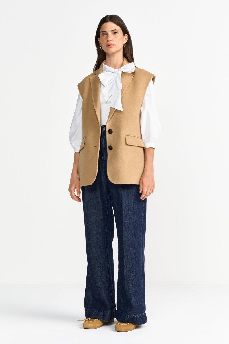 Bluse mit Puffärmeln und Schleife-Rich & Royal