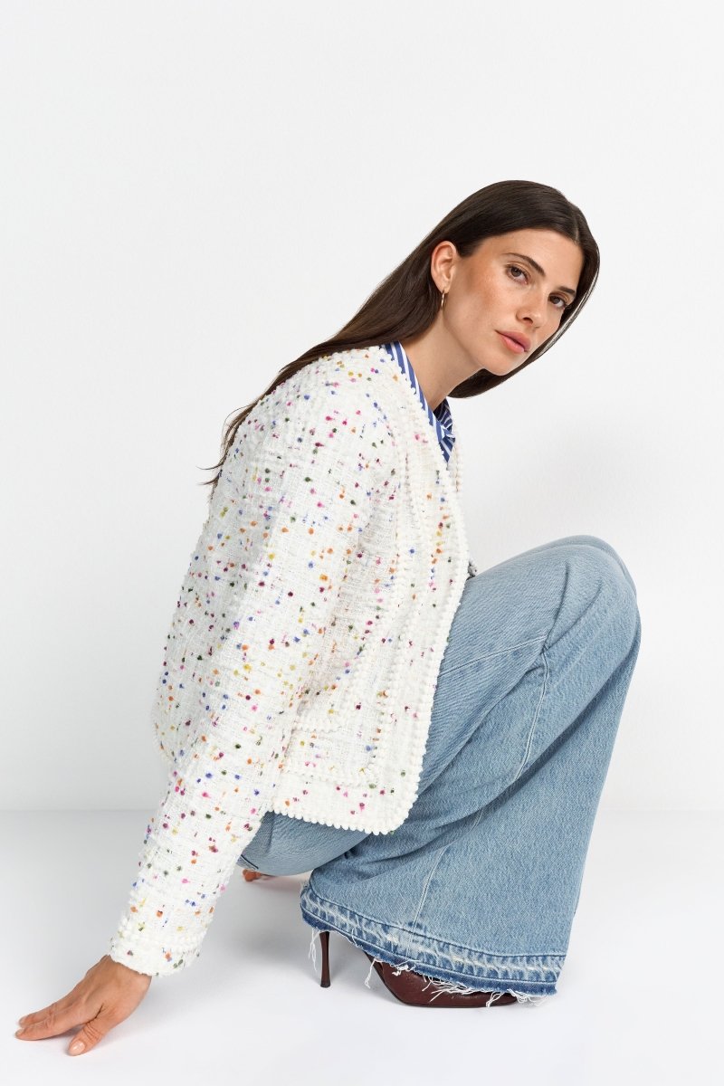 Bouclé-Jacke mit Sprenkelgarn-Rich & Royal