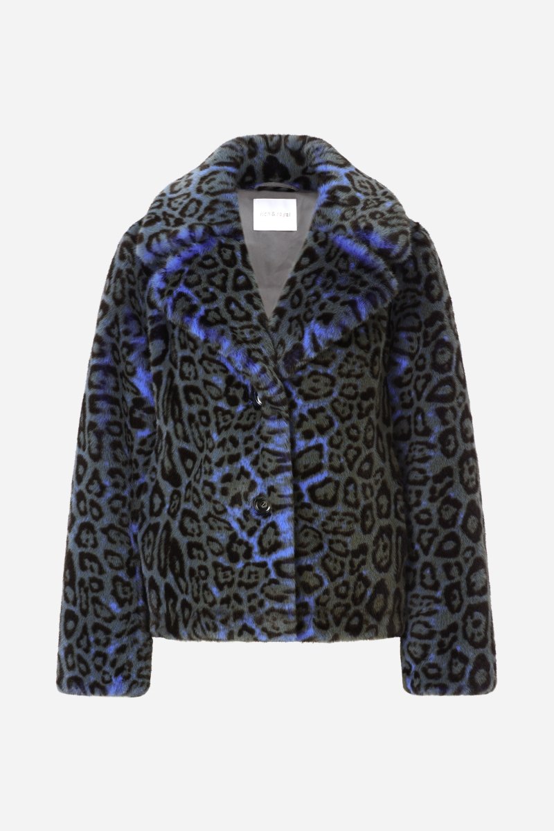 Kurzmantel mit Leopardenmuster-Rich & Royal