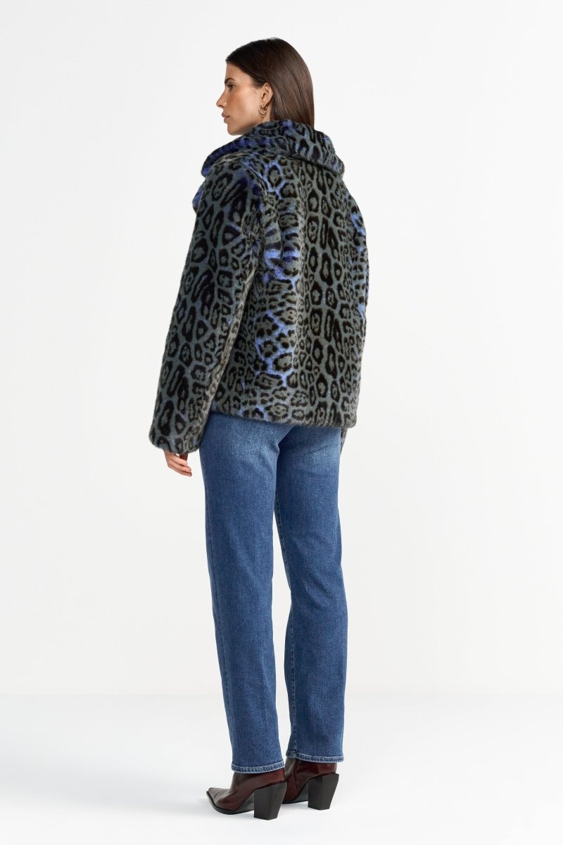 Kurzmantel mit Leopardenmuster-Rich & Royal