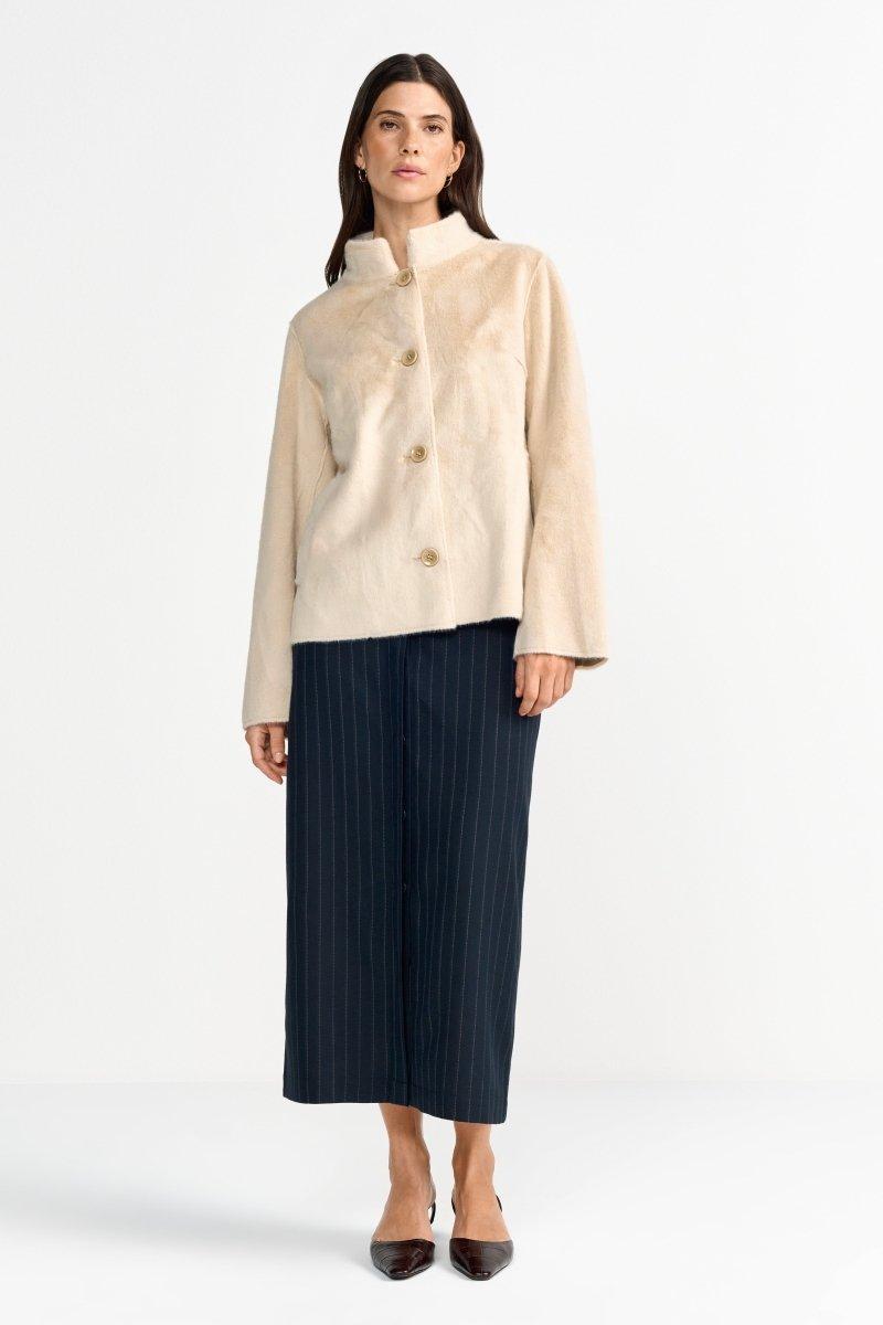 Kurzfelljacke mit Stehkragen-Rich & Royal