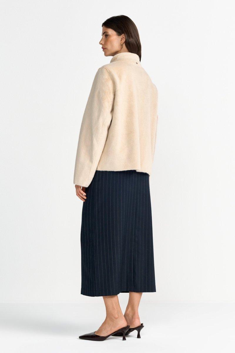 Kurzfelljacke mit Stehkragen-Rich & Royal