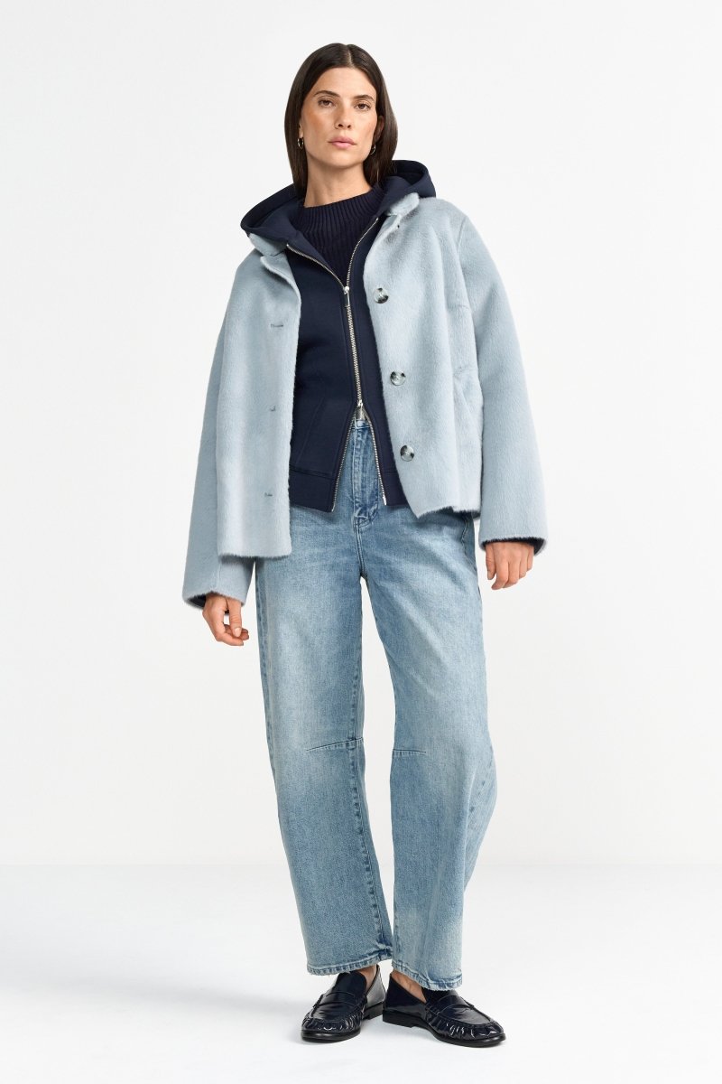 Kurzfelljacke mit Stehkragen-Rich & Royal