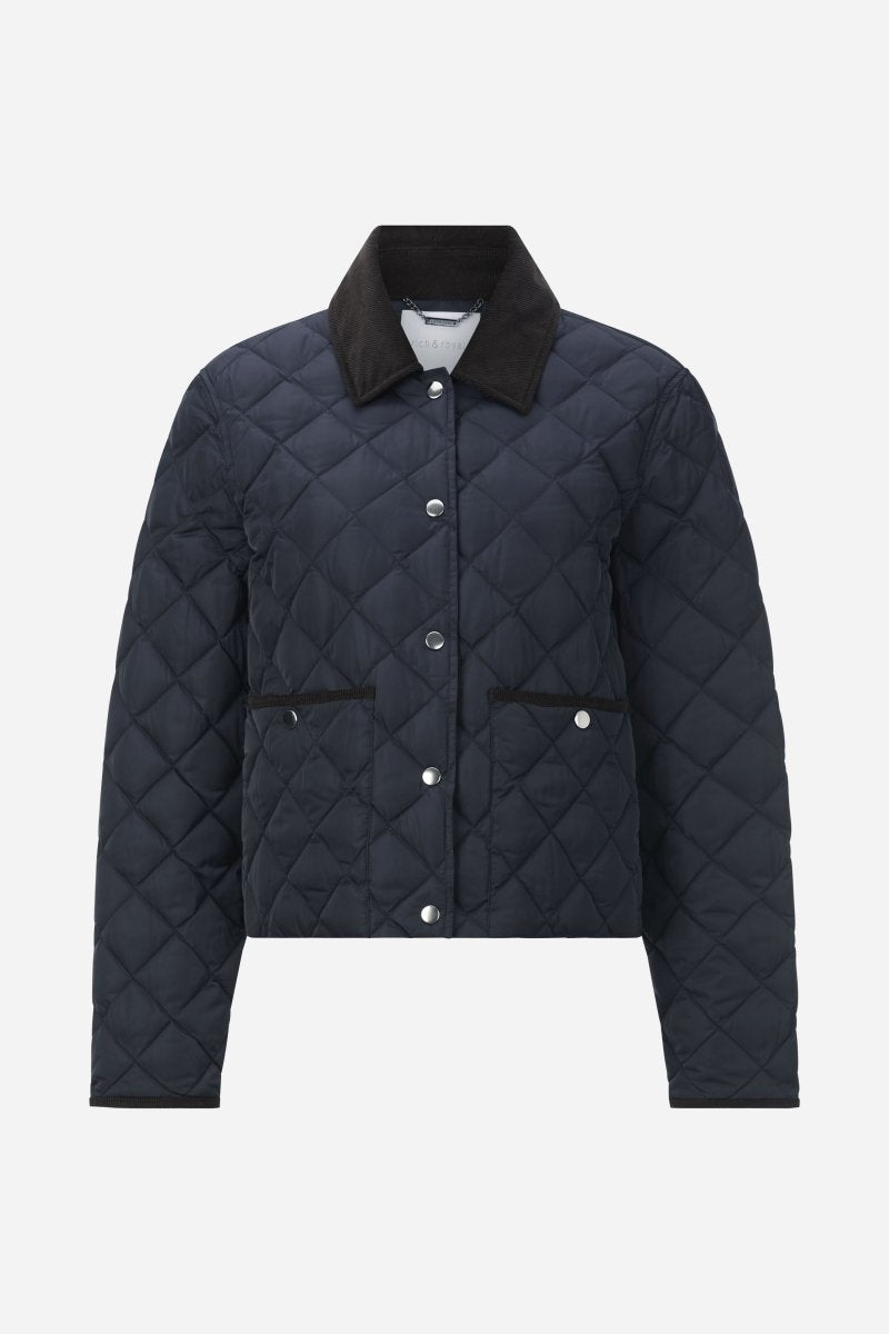 Dunkelblaue Steppjacke-Rich & Royal