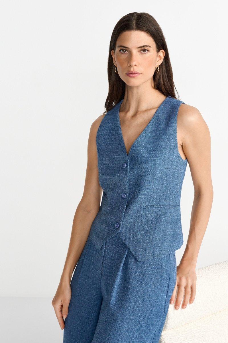 Kurzweste mit V-Ausschnitt-Rich & Royal