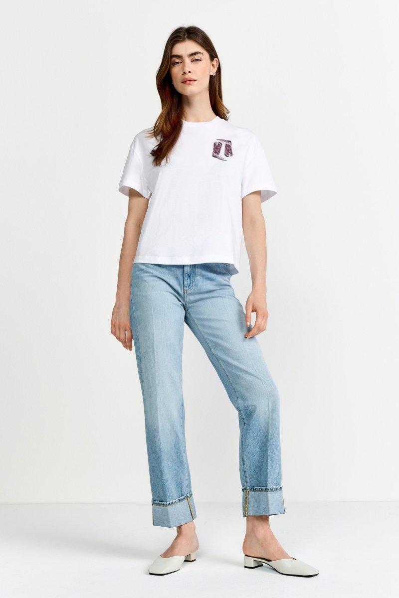 T-Shirt mit Applikationen-Rich & Royal