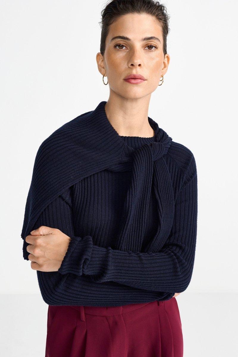 Merinopullover mit Stehkragen-Rich & Royal