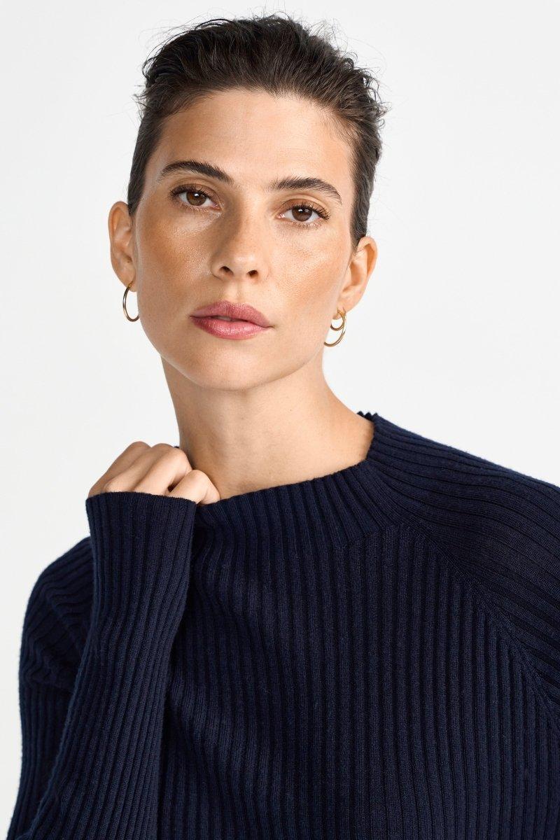 Merinopullover mit Stehkragen-Rich & Royal