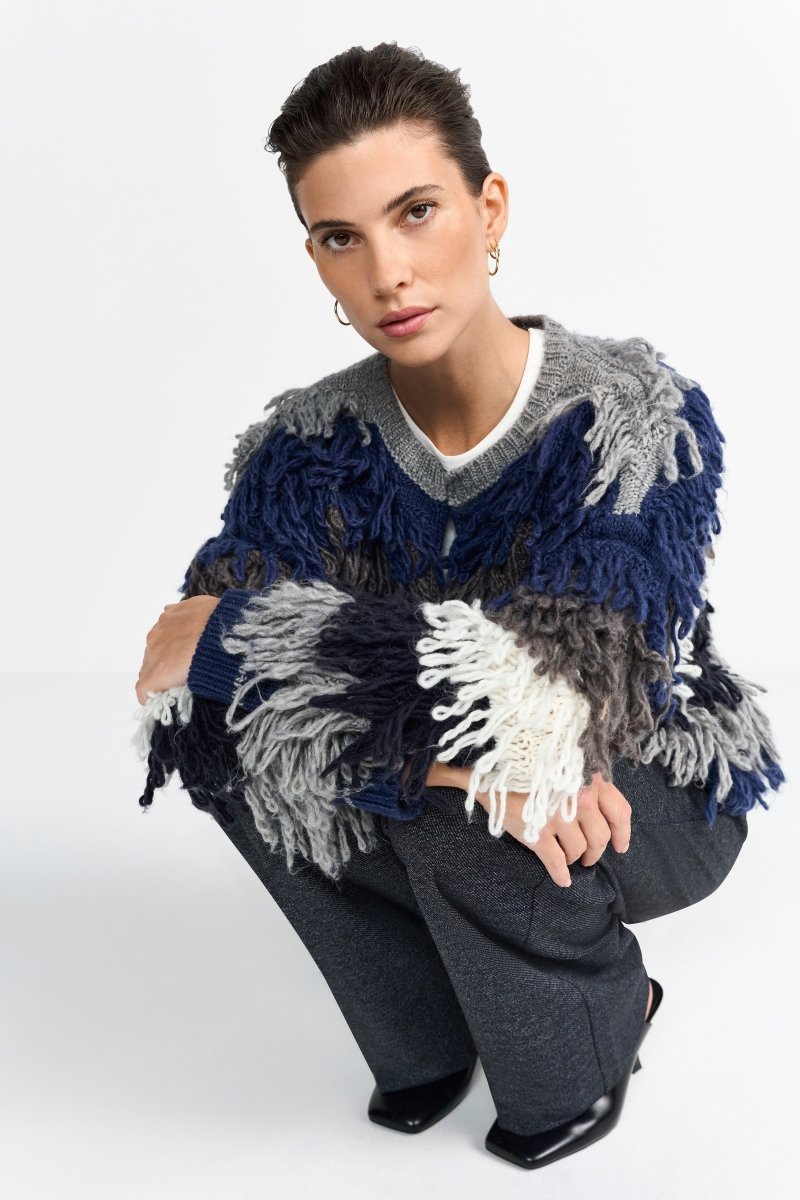 Cardigan mit Fransen-Rich & Royal