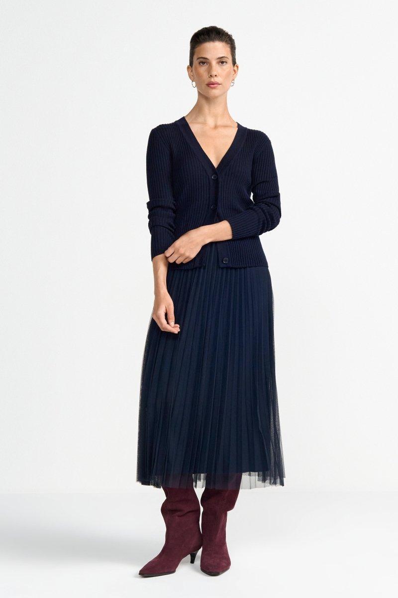 Plisseerock in Midilänge-Rich & Royal