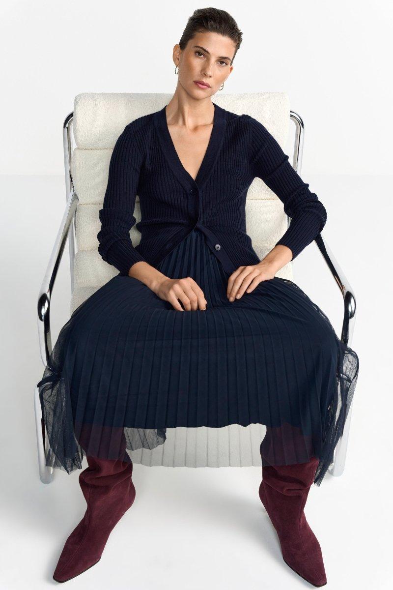 Plisseerock in Midilänge-Rich & Royal