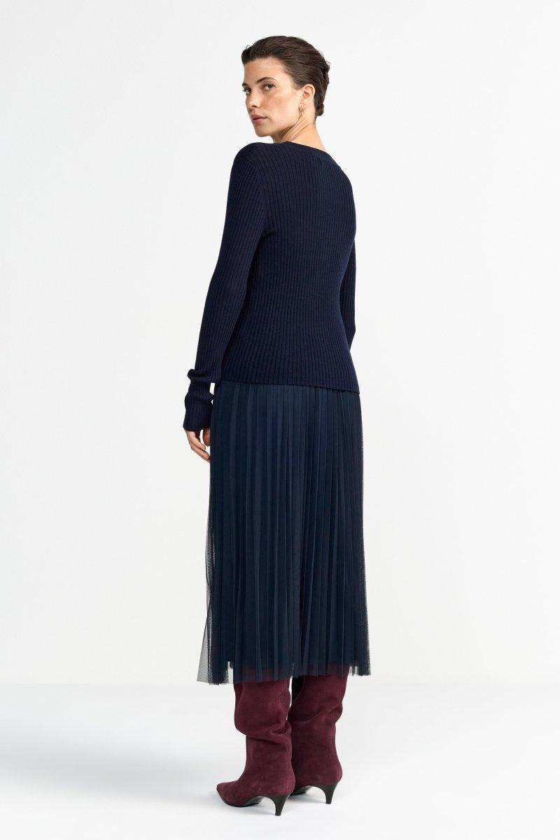 Plisseerock in Midilänge-Rich & Royal