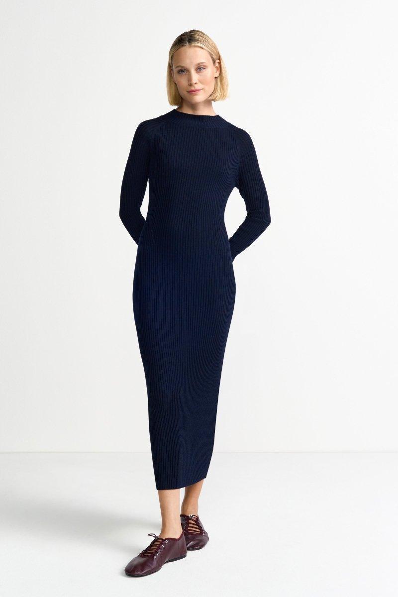 Langes Strickkleid mit Raglanärmeln-Rich & Royal