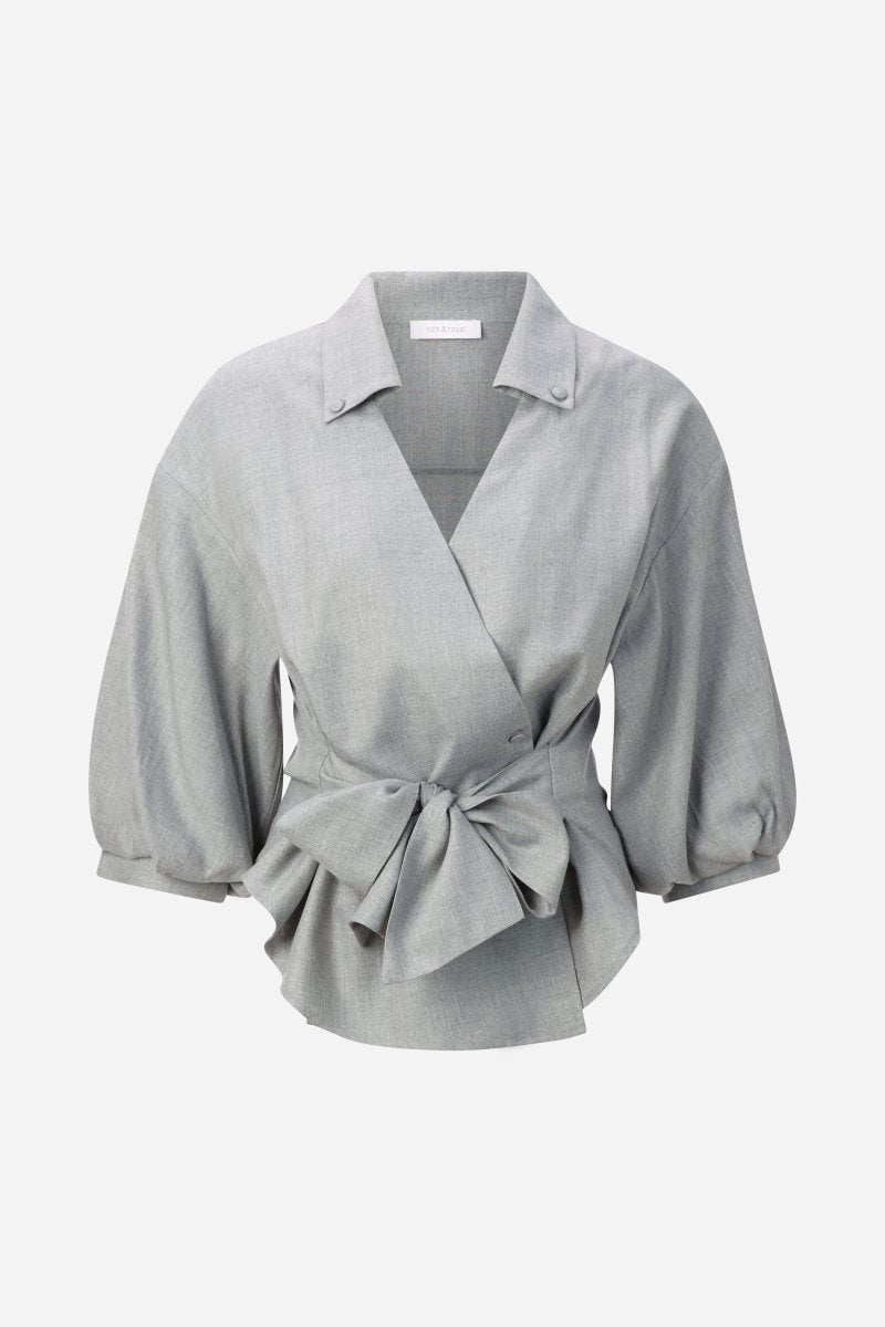 Wickelbluse mit Kragen-Rich & Royal