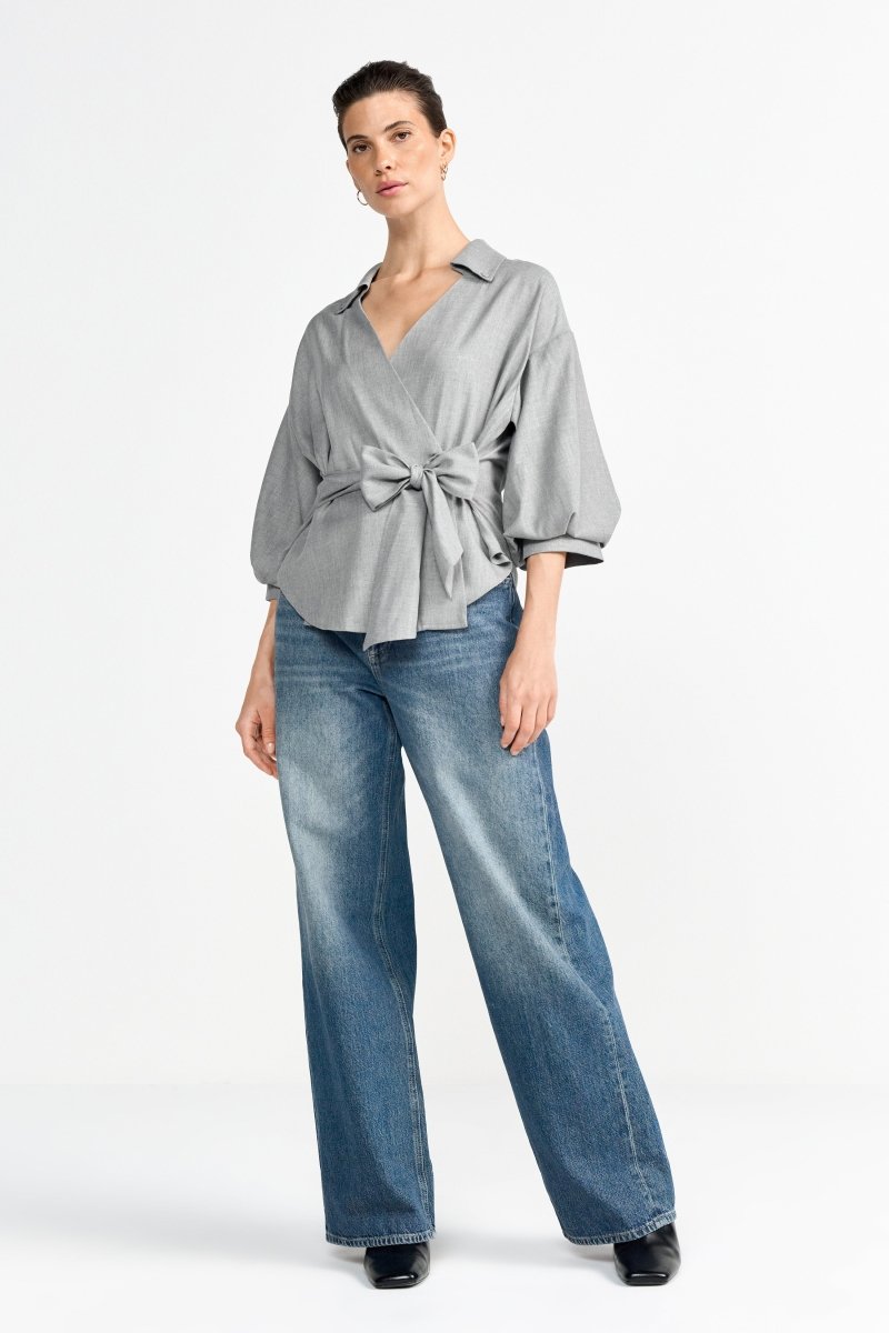 Wickelbluse mit Kragen-Rich & Royal