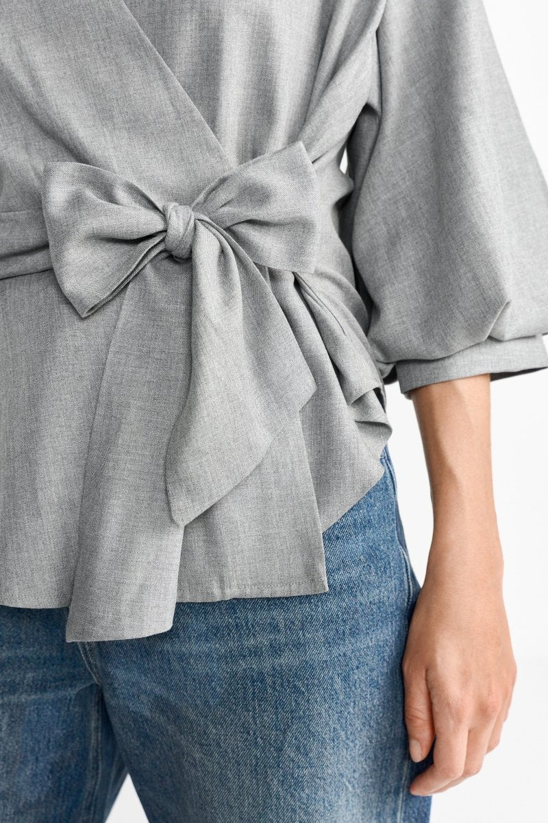 Wickelbluse mit Kragen-Rich & Royal