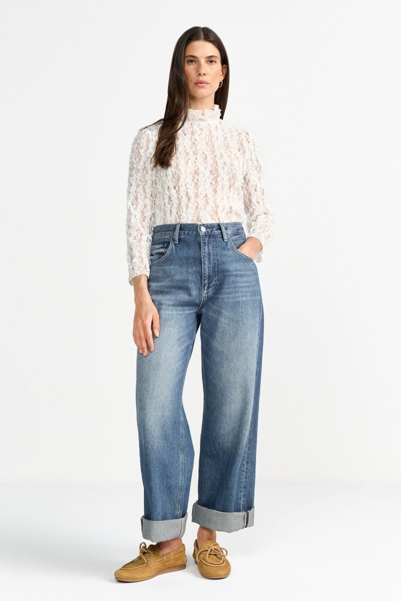 Spitzenbluse mit Stehkragen-Rich & Royal