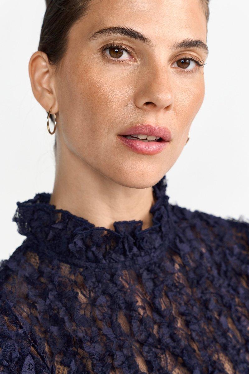 Spitzenbluse mit Stehkragen-Rich & Royal