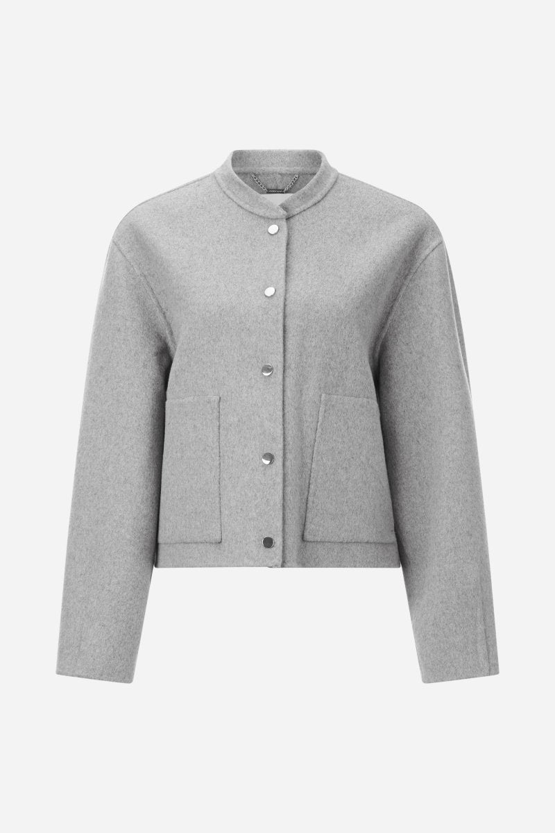 Hellgraue Jacke mit Stehkragen-Rich & Royal