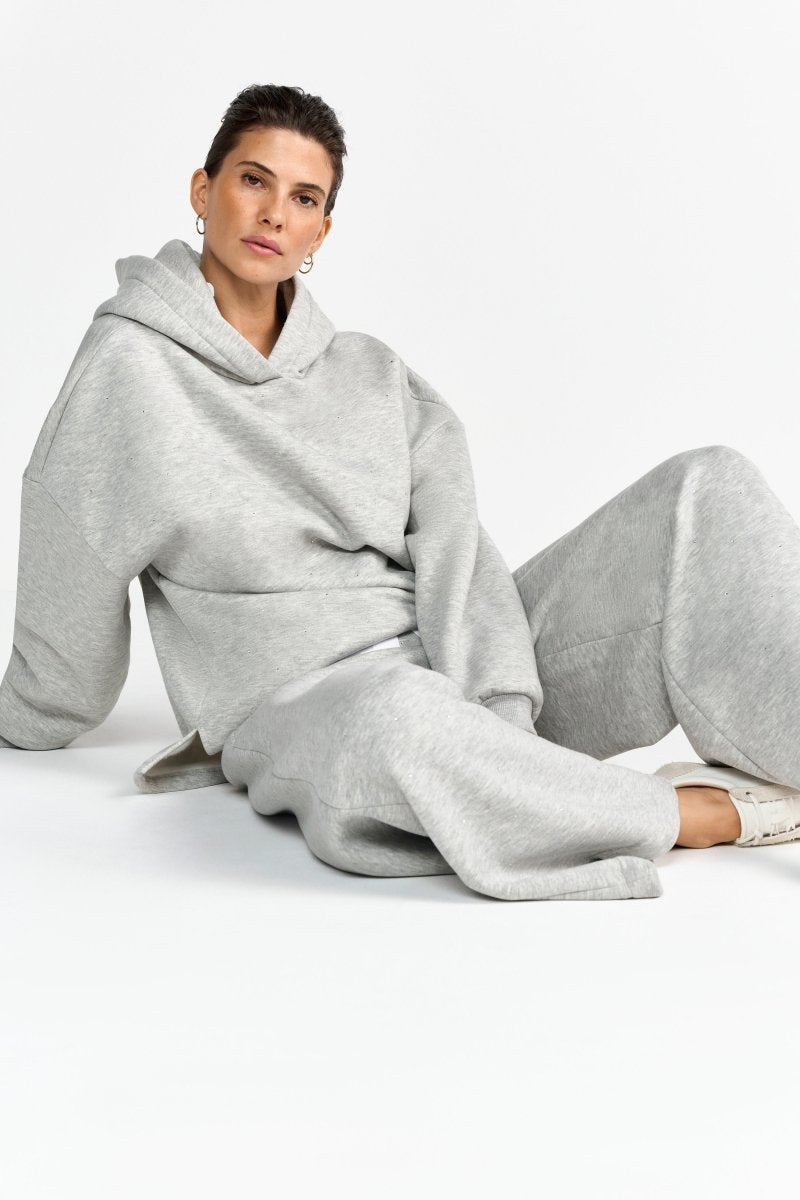 Hellgraue Sweathose mit Strass-Rich & Royal