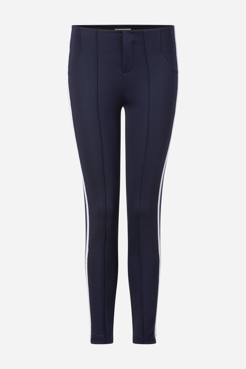 Dunkelblaue Stretchhose mit Seitenstreifen-Rich & Royal