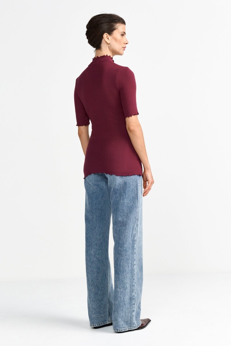 T-Shirt mit Stehkragen-Rich & Royal