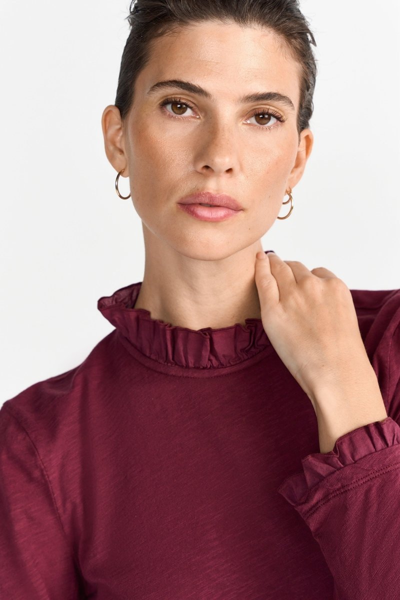 Longsleeve mit Rüschenkragen-Rich & Royal