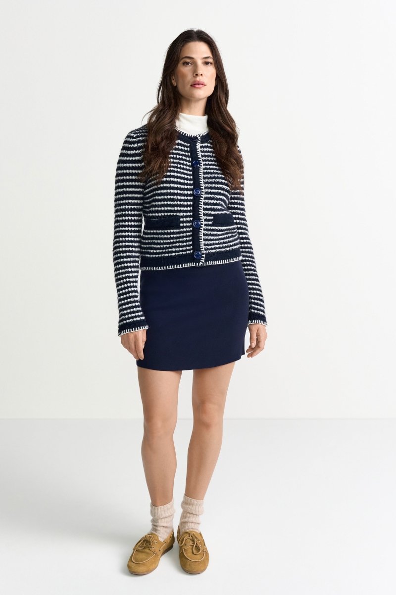 Gestreifte Strickjacke-Rich & Royal