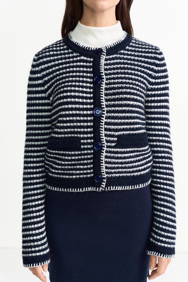 Gestreifte Strickjacke-Rich & Royal