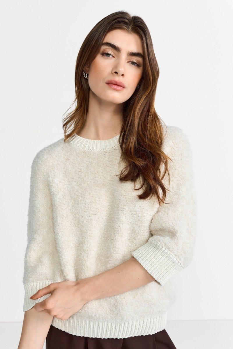 Bouclé-Pullover mit Halbarm-Rich & Royal