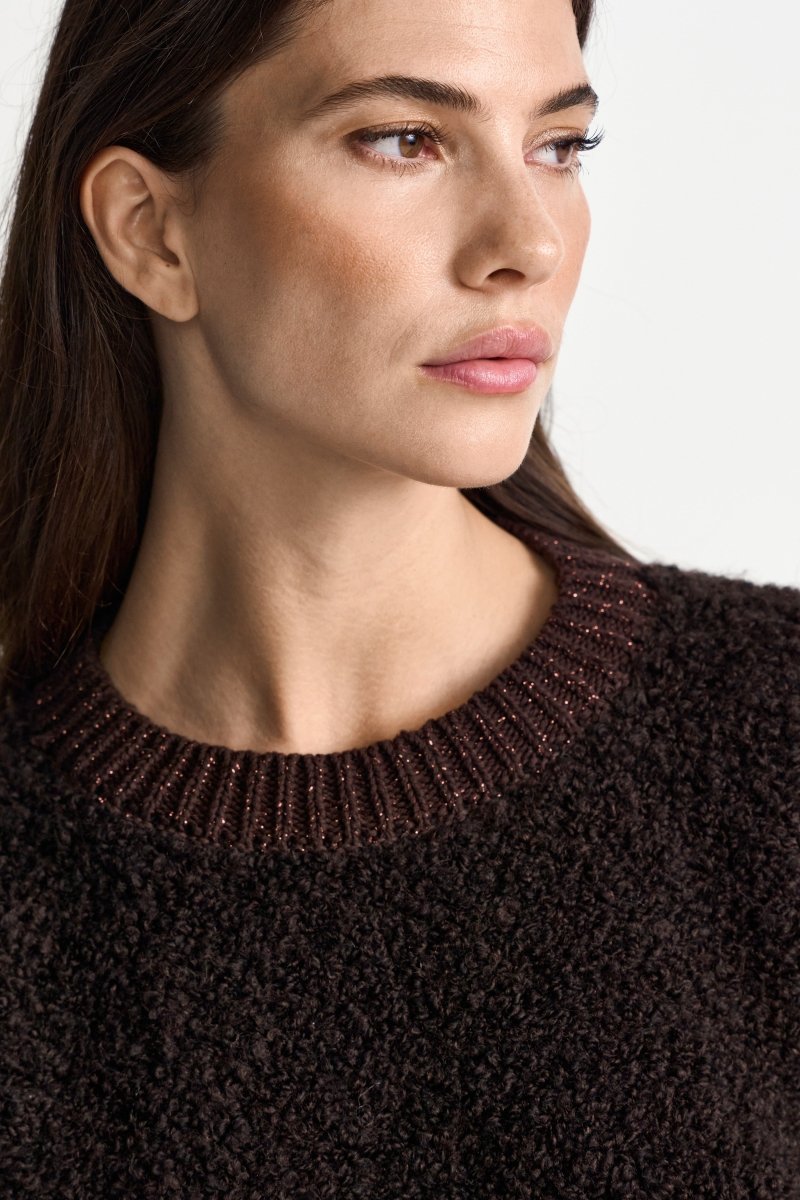 Bouclé-Pullover mit Halbarm-Rich & Royal
