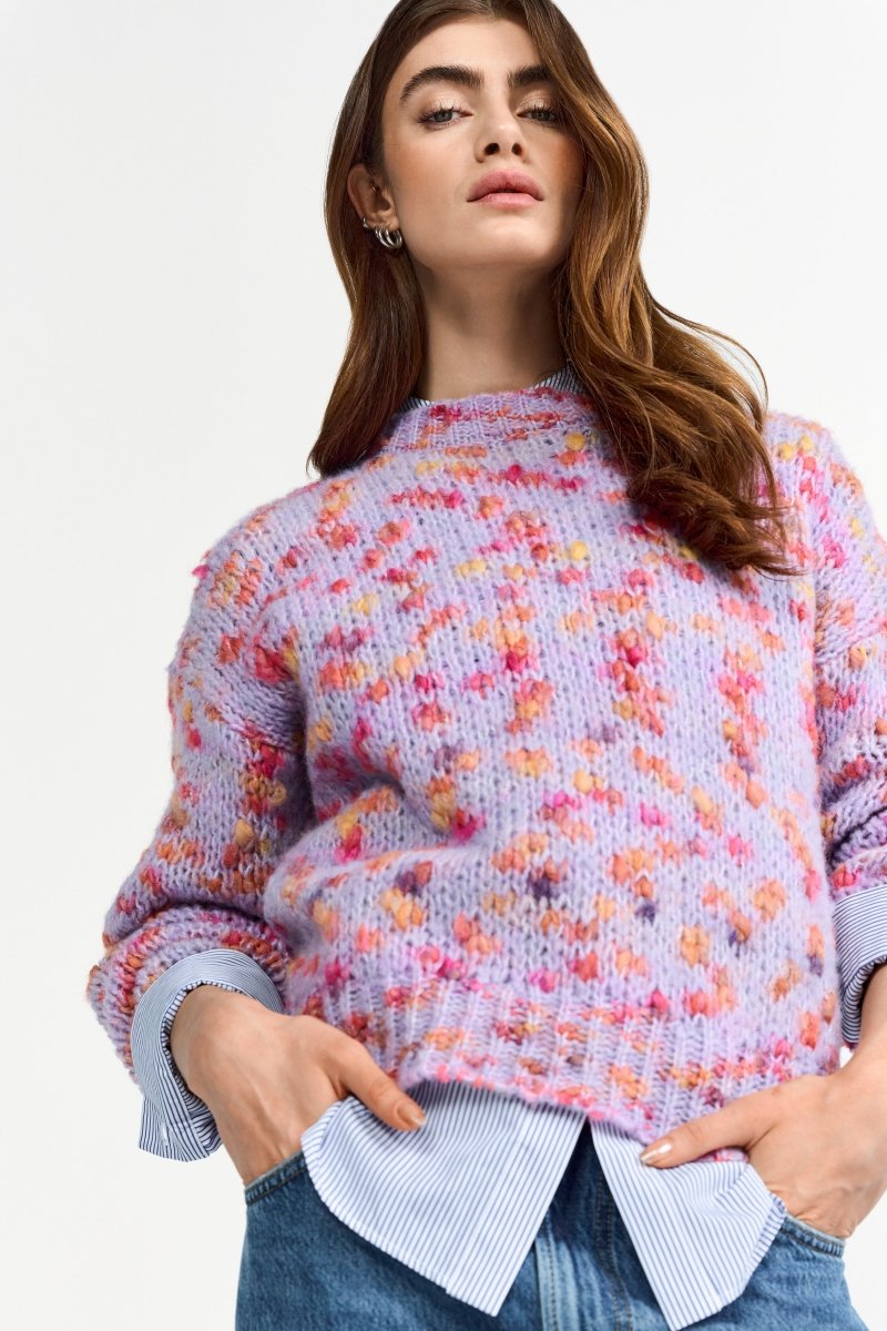 Bunter Bouclé-Strickpullover-Rich & Royal