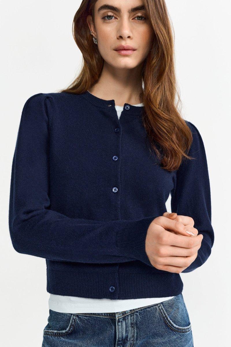 Kaschmircardigan mit Puffärmeln-Rich & Royal