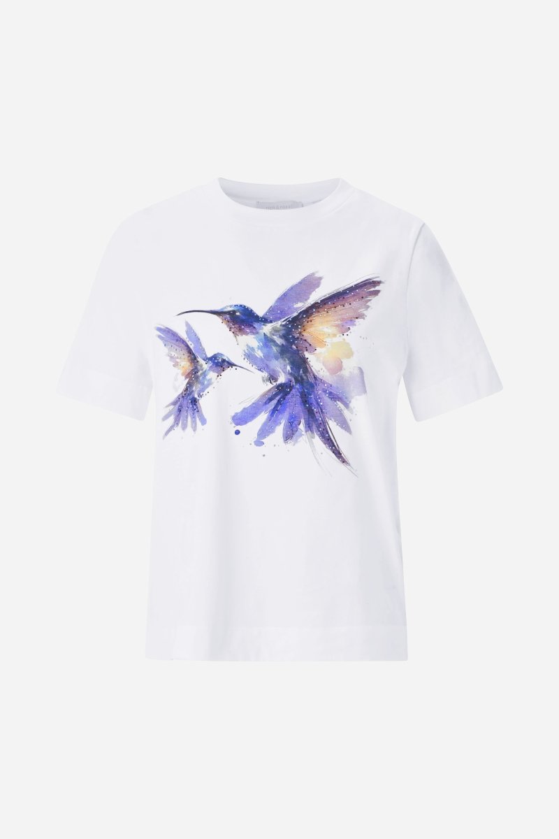 Weißes T-Shirt mit Print-Rich & Royal