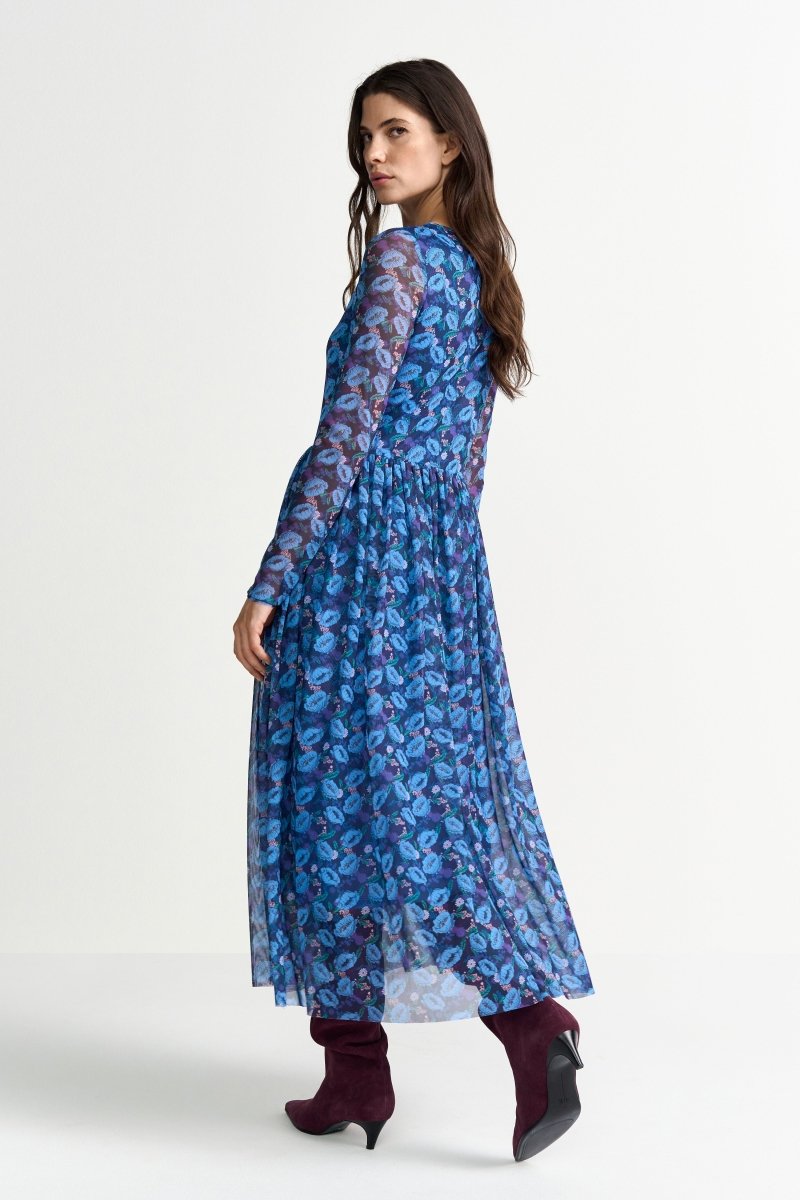 Langes Meshkleid mit Print-Rich & Royal