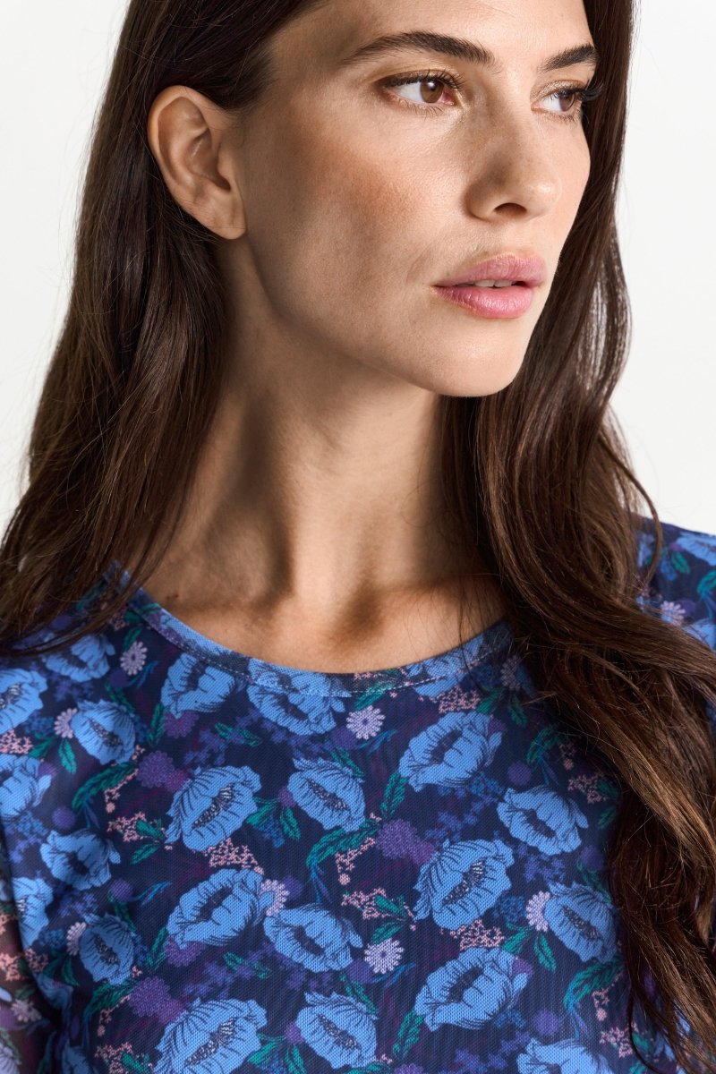 Langes Meshkleid mit Print-Rich & Royal