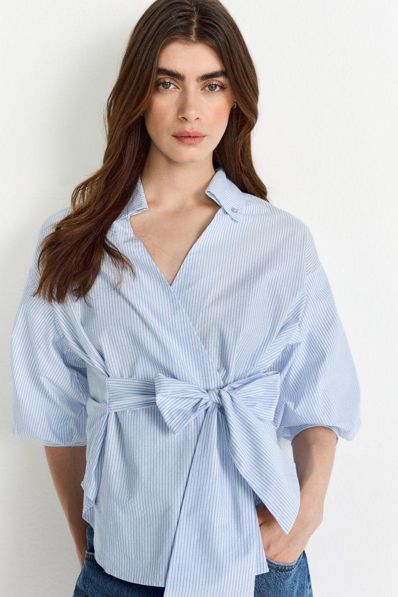 Wickelbluse mit V-Neck-Rich & Royal