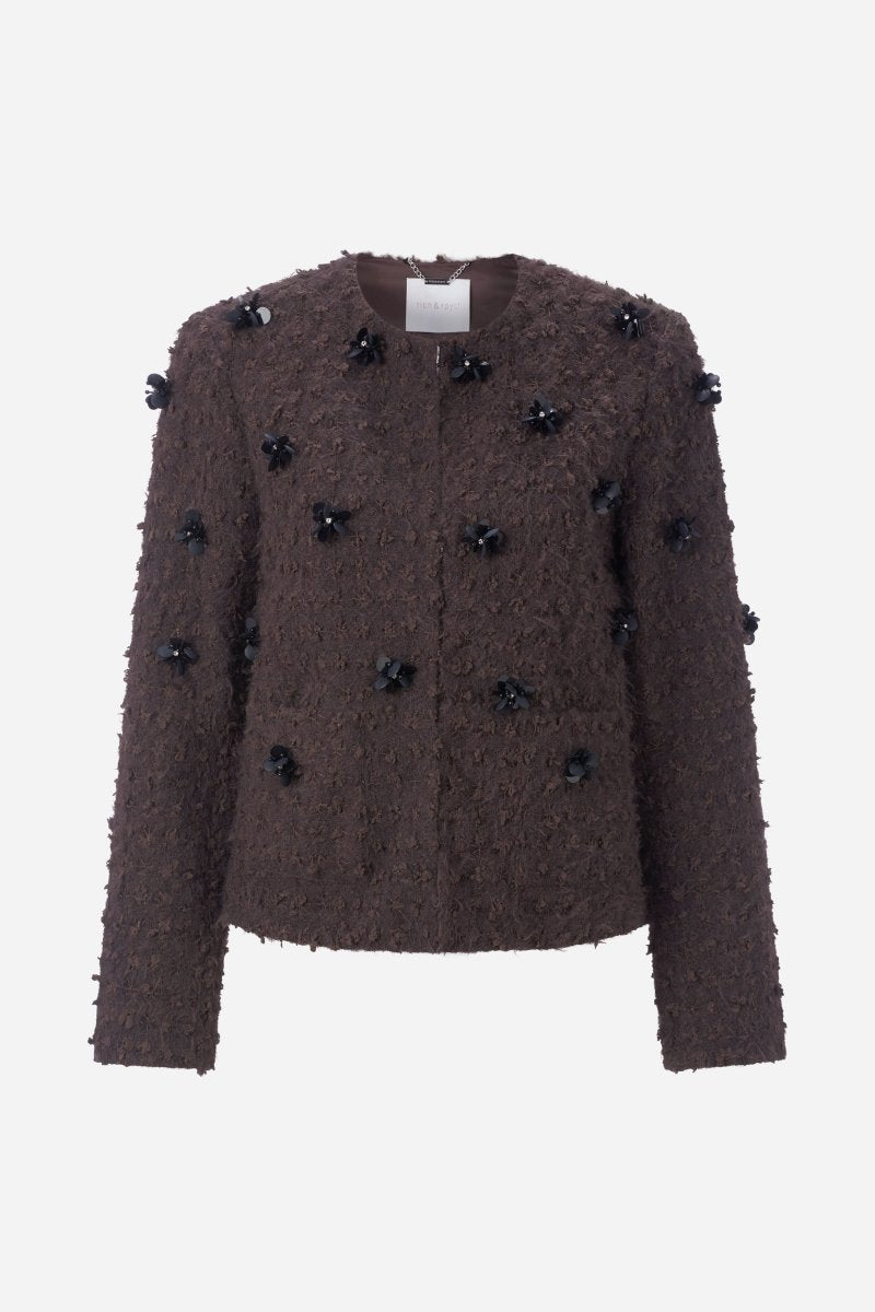 Blazerjacke mit Blütenapplikationen-Rich & Royal