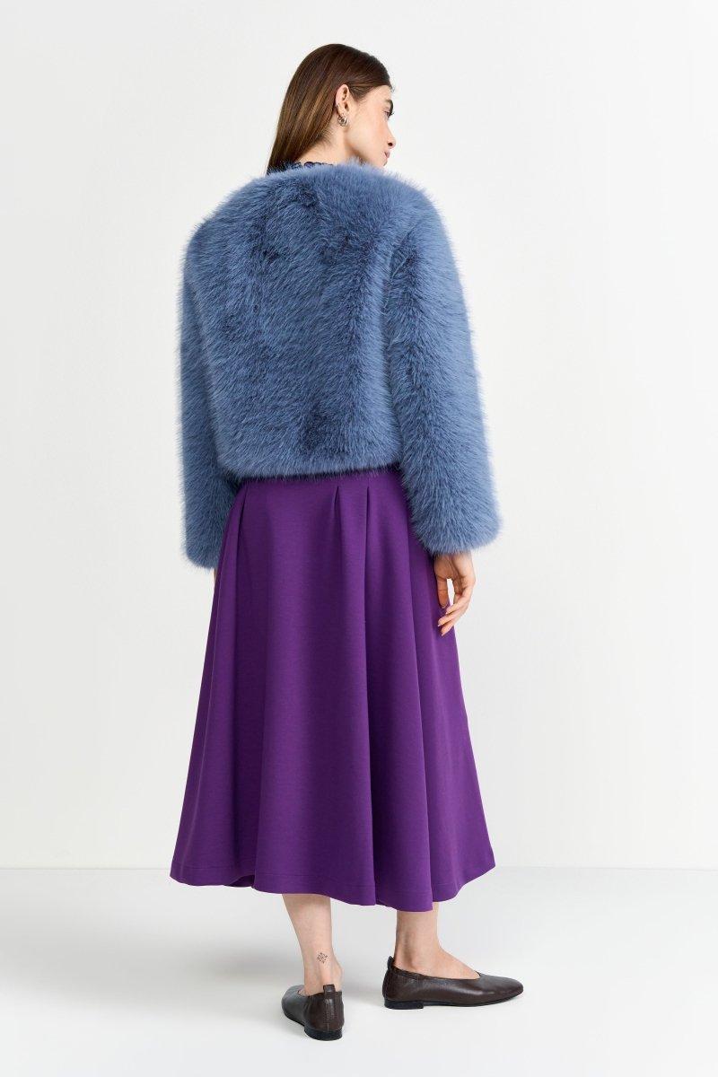 Blaue Kunstpelzjacke-Rich & Royal