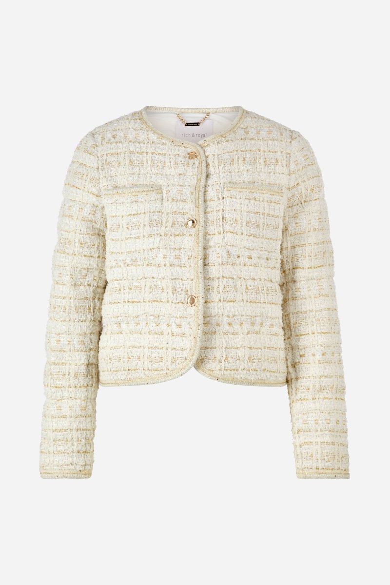 Cremefarbene Bouclé-Jacke-Rich & Royal