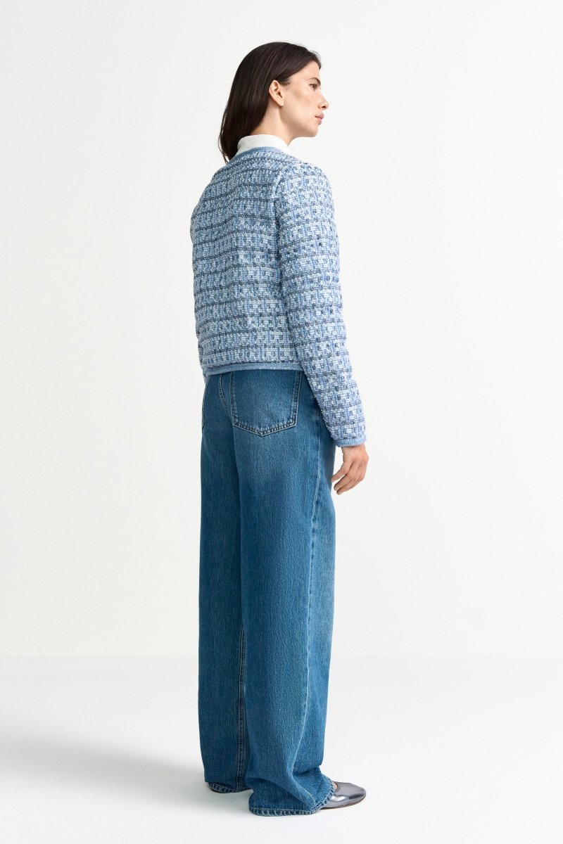 Cremefarbene Bouclé-Jacke-Rich & Royal